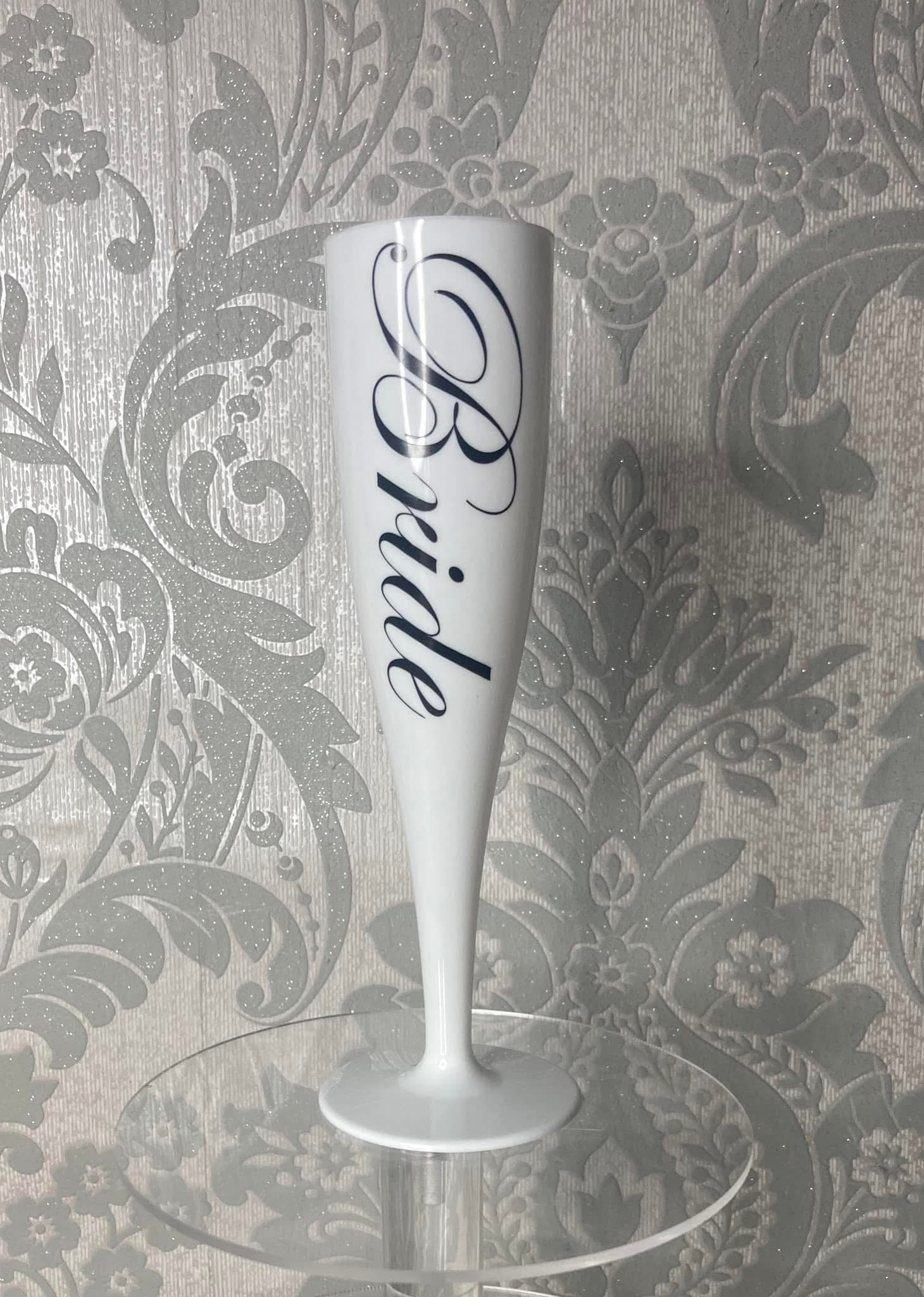 Personalised Plastic Champagne Flutes