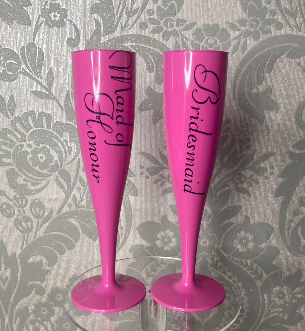 Personalised Plastic Champagne Flutes