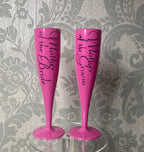 Personalised Plastic Champagne Flutes
